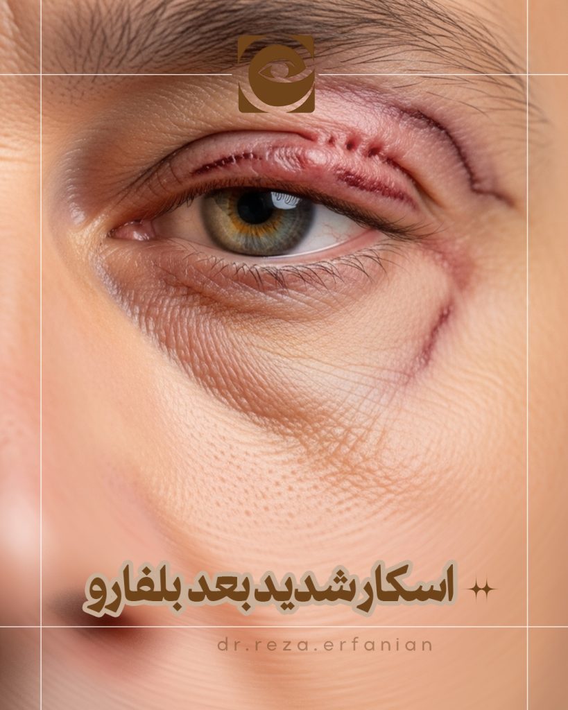 اسکار شدید بعد ازعمل بلفاروپلاستی